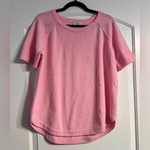 Kinross Cashmere‎ Pink Short Sleeve Sweater